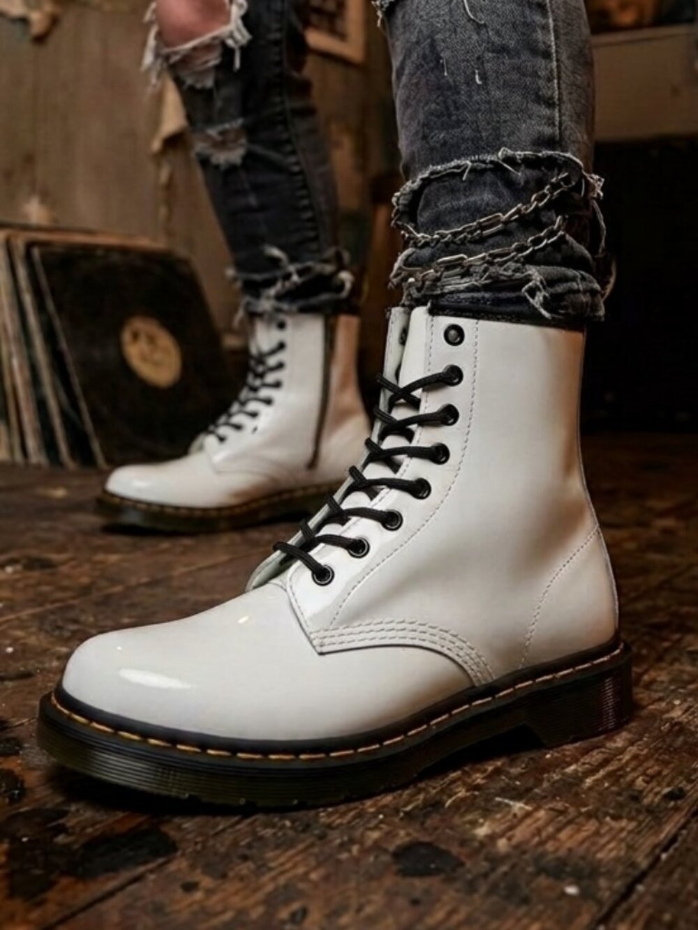 Dr. Martens White Boots - 1460Y style - NWT
